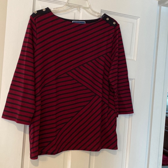 Karen Scott Tops - Karen Scott Striped Shirt NWOT Size XL